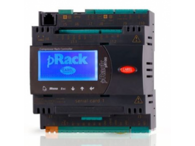 PRK1R1X3B0(D0) Контроллер pRack-100 для холодильных централей с дисплеем и со встроенным серийным интерфейсом RS485, дисплеем pGD1, комплект разъемов, русифицирован