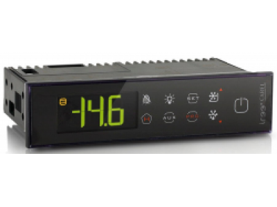 IREVC0HE2A Контроллер IR33+power, питание 115-230В АС, 2 датчика NTC, 2 цифровых входа, звуковой сигнал, 4 реле: компрессор, разморозка, вентилятор, опц., RTC